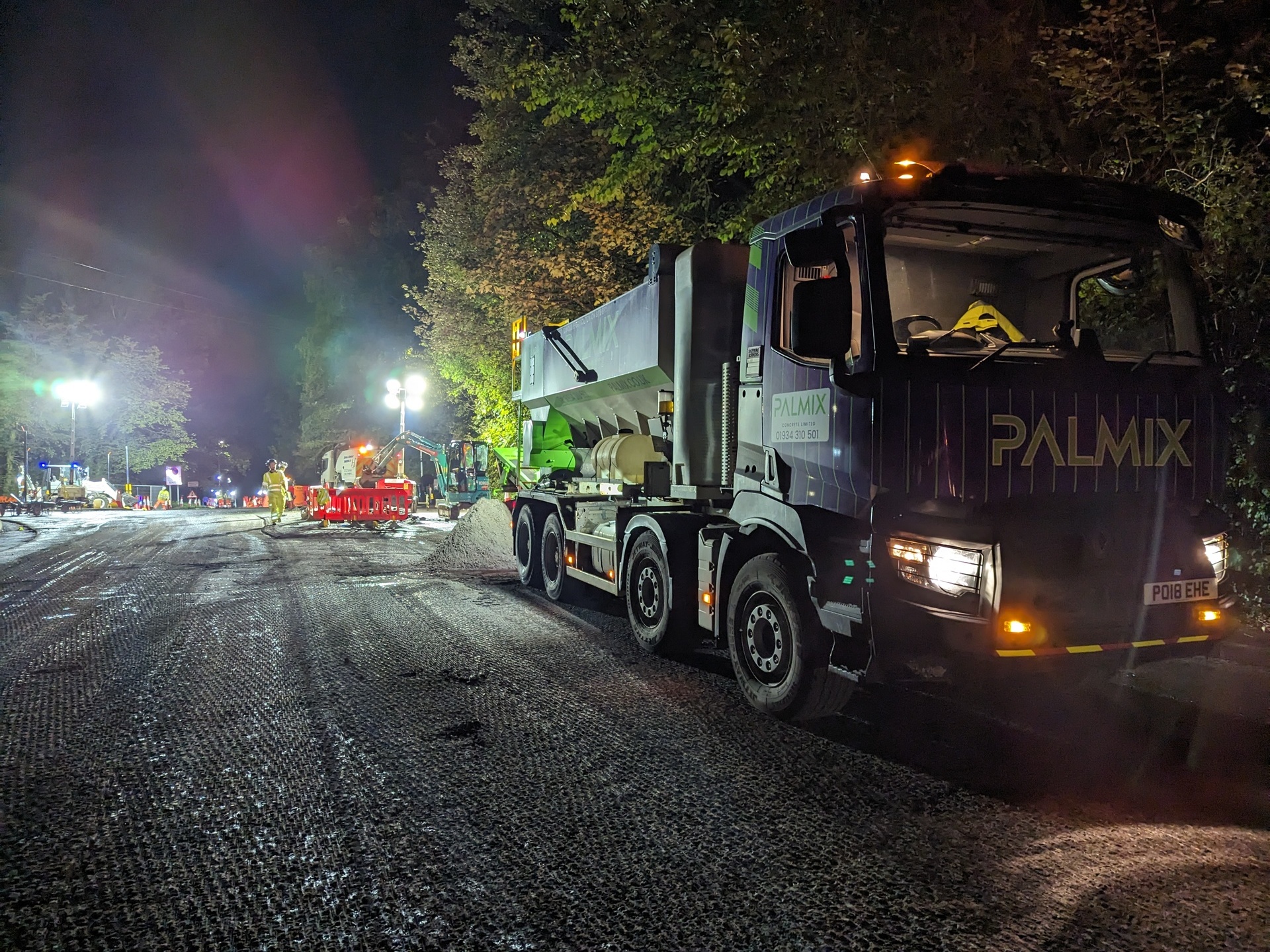 Concrete delivery at night